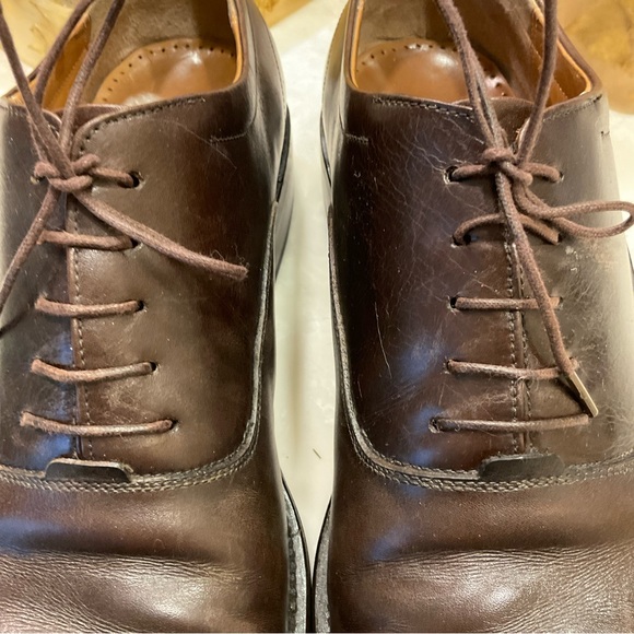 Salvatore Ferragamo Brown Calf Leather Cap Toe Oxford Dress Shoes, Men’s Sz 12 D - Picture 7 of 16